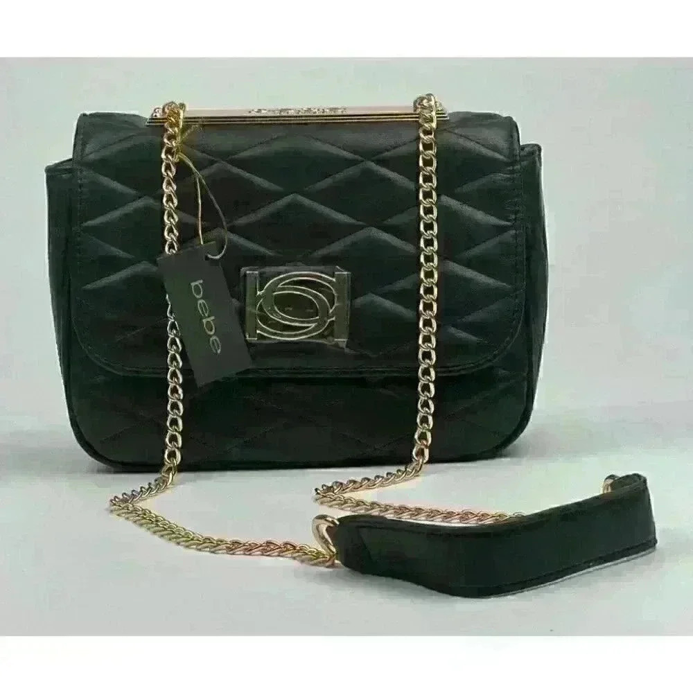 NEW! Bebe Women's Abigail Smooth Flap Shoulder Bag NWT $89